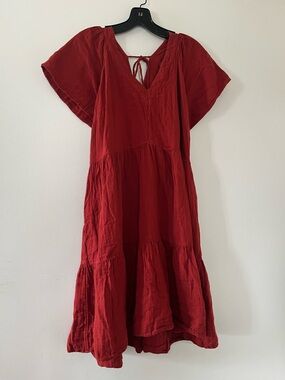 Old Navy Cottagecore 100% Gauze Cotton Midi Dress XL Flutter Sleeve Flowy Summer